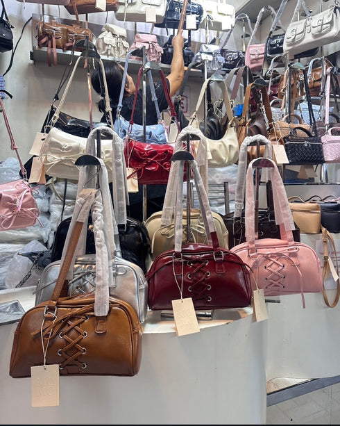 Cross Tie Decor Ladies Hobo Shoulder Bags